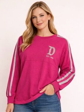 Disneyland Resort Pink Spirit Jersey Glitter Stripe Size XS Y2K Vintage